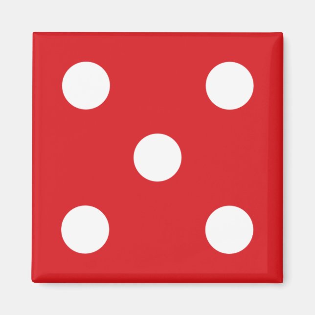 5 Red Dice Magnet (Front)