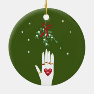 5 Rings on Day 5 of Christmas Ceramic Ornament