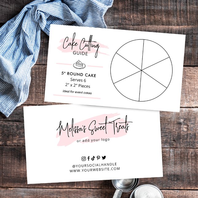 5" Round Birthday Cake Cutting Guide 2x2 Serving Enclosure Card (5 inch round party cake cutting guide)