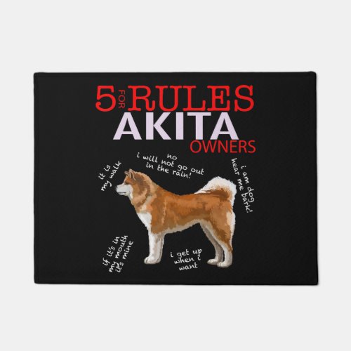 5 Rules for Akita Owners Dog Lover Gifts Doormat