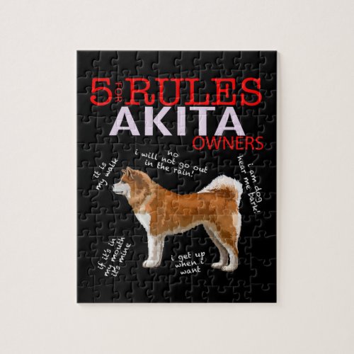 5 Rules for Akita Owners Jigsaw Puzzle
