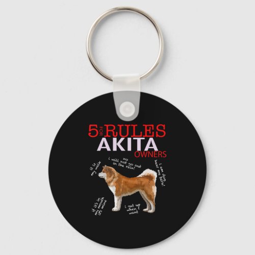 5 Rules for Akita Owners Keychain