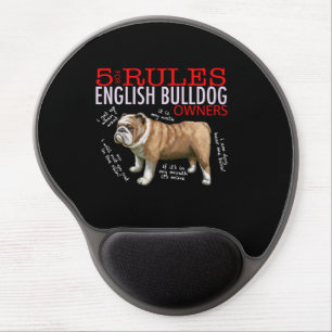 5 Rules for English bulldog Owners Bulldog Dad Mom Gel Mouse Pad