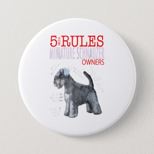 5 Rules for Miniature Schnauzer Owners tee Button