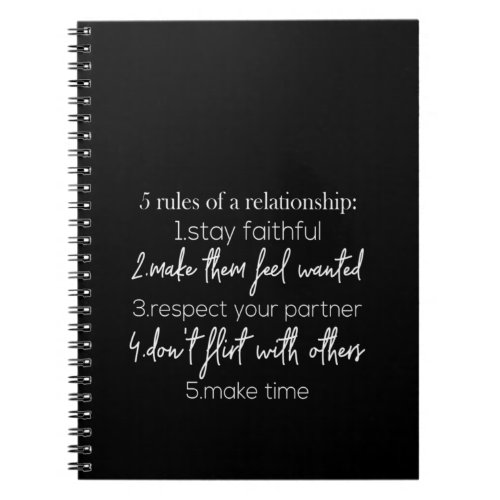 5 rules of relationship notebook