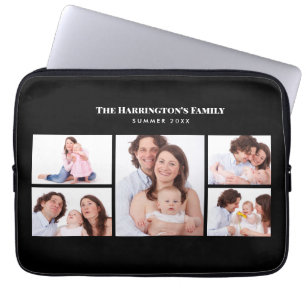 5 Sections Custom Photo Simple Elegant Black Frame Laptop Sleeve