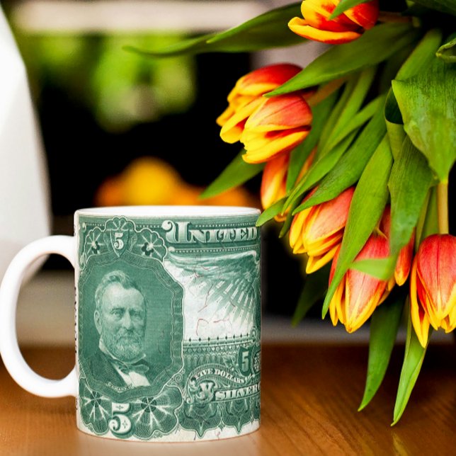 $5 Silver Certificate Mug – 1896 Green Note – His  (Creator Uploaded)