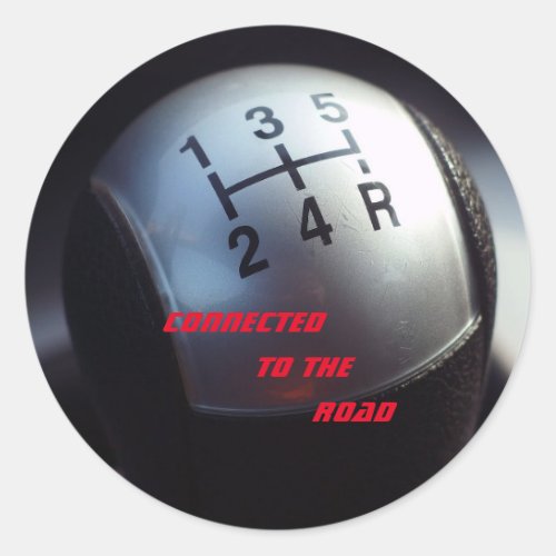 5 Speed Gear Shift Knob Photo Classic Round Sticker