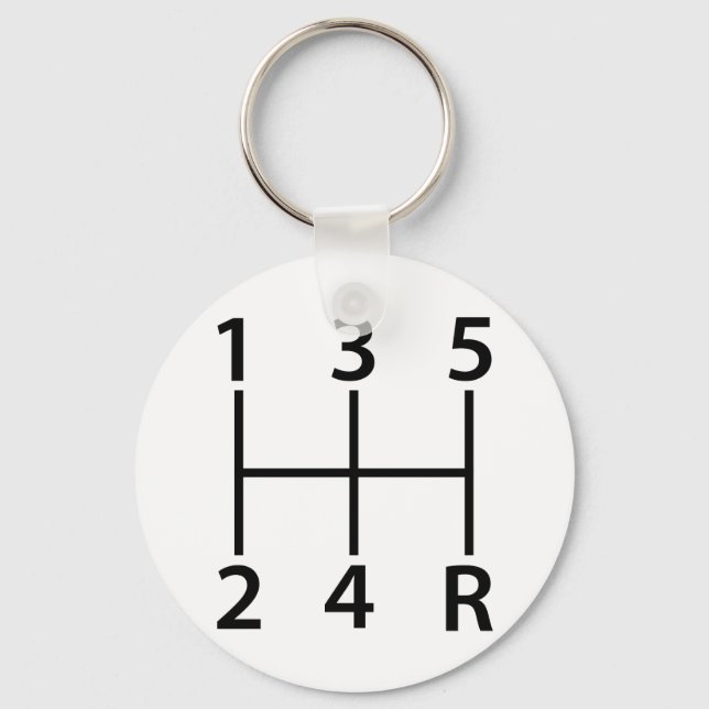 5 speed shift pattern keychain (Front)