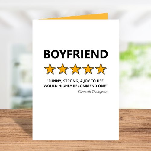5 Star Boyfriend Funny Valentines Day Holiday Card