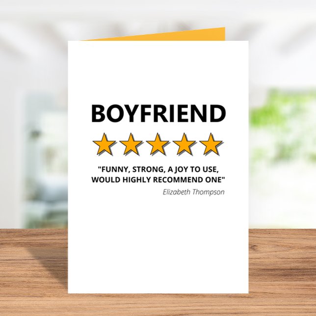 5 Star Boyfriend Funny Valentines Day Holiday Card (Creator Uploaded)