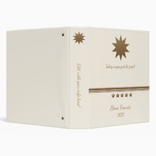 5 Star Brushed Gold & Cream 3 Ring Binder