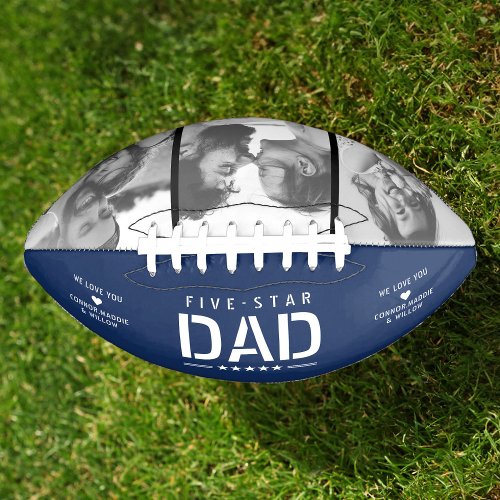 5 STAR DAD Modern Cool 3 Photo Fathers Day Football