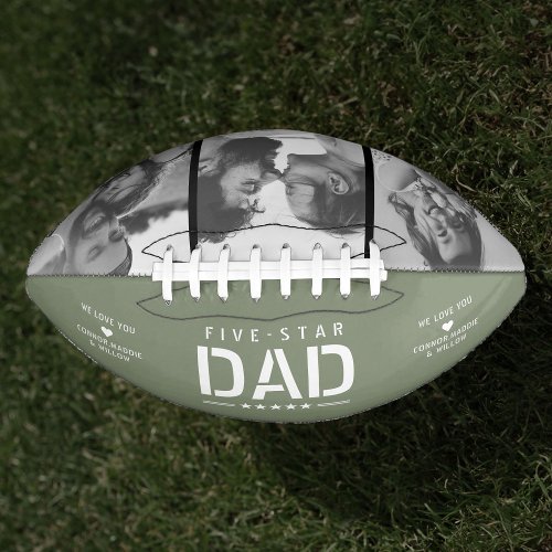 5 STAR DAD Modern Cool 3 Photo Fathers Day Football