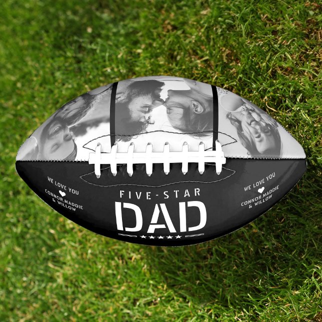 5 STAR DAD Modern Cool 3 Photo Father's Day Football (Creator Uploaded)