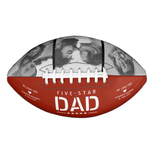 5 STAR DAD Modern Cool 3 Photo Fathers Day Football