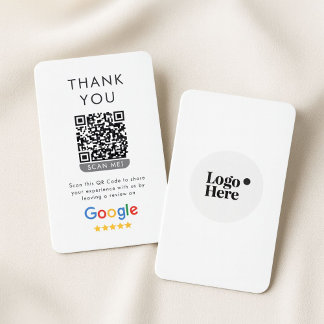 5 Star Google Review With Thank You and QR Code Business Card