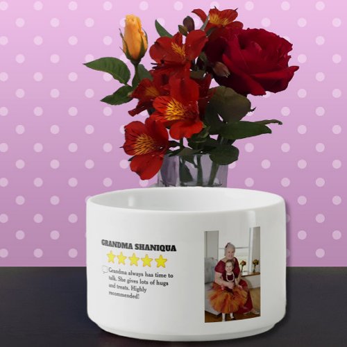 5 Star Grandma Review with Photo Bowl