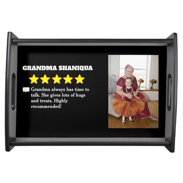 5 Star Grandma Review with Photo Serving Tray (Front)