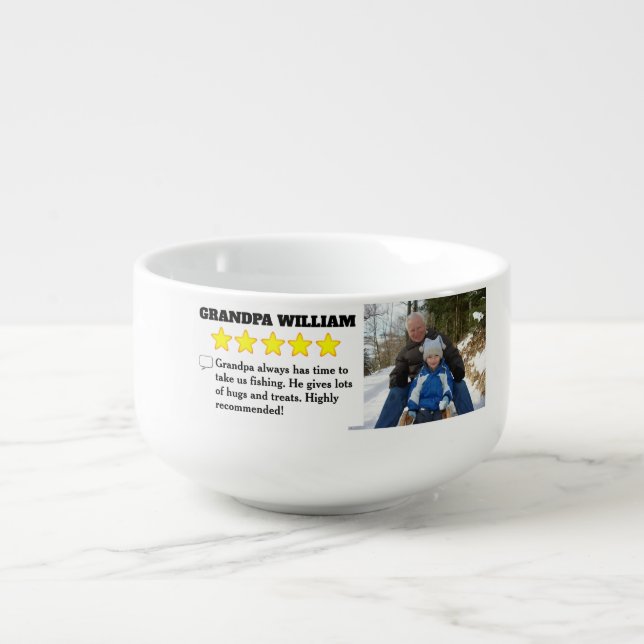 5 Star Grandpa Review  Soup Mug (Front)