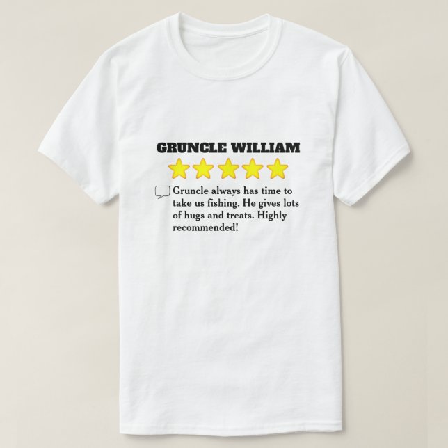 5 Star Gruncle Review T-Shirt (Design Front)