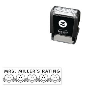 5 Star Hearts Rating Review Book Teacher Self-ink Self-inking Stamp