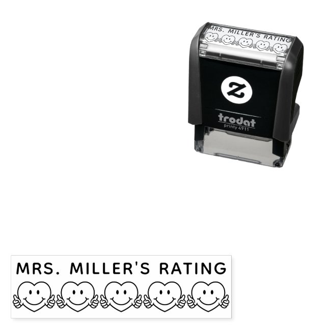 5 Star Hearts Rating Review Book Teacher  Self-ink Self-inking Stamp (In Situ)