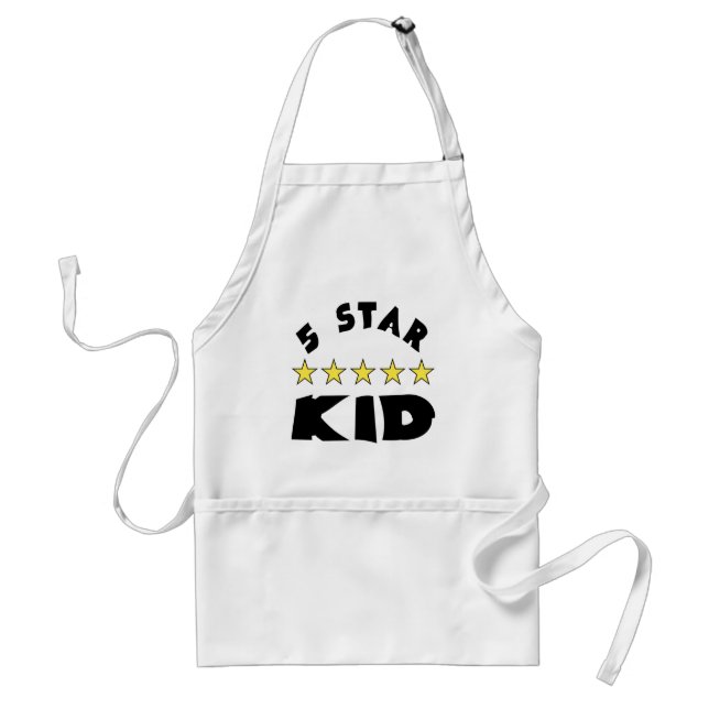 5 Star Kid Black Letters Adult Apron (Front)