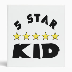5 Star Kid Black Letters Binder