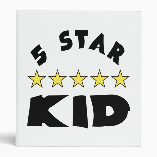 5 Star Kid Black Letters Binder (Front)