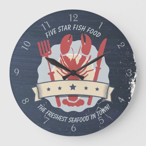 5 star lobster dinner seafood kitchen clock