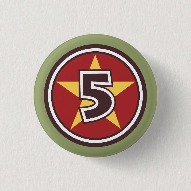 5 Star Pinback Button (Front)