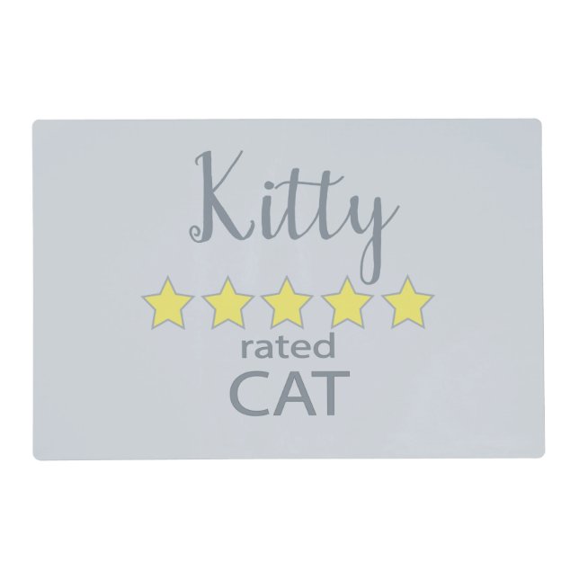 5 Star rated Cat Placemat (Front)