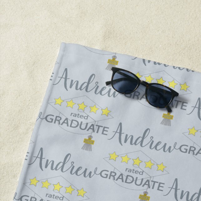 5 Star Rated Graduate Beach Towel (In Situ)