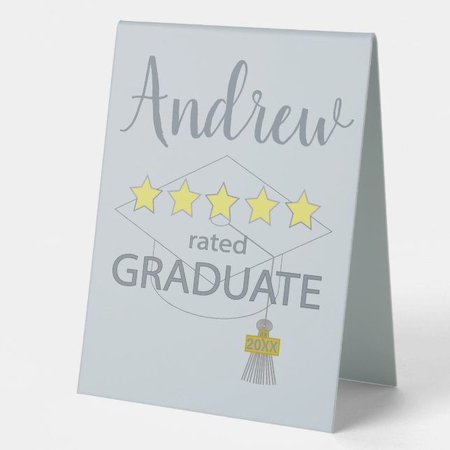 5 Star Rated Graduate Table Tent (Front)