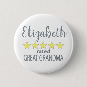 5 Star Rated Great Grandma Button