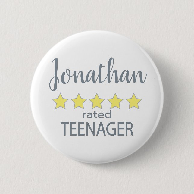 5 Star Rated Teenager Button (Front)