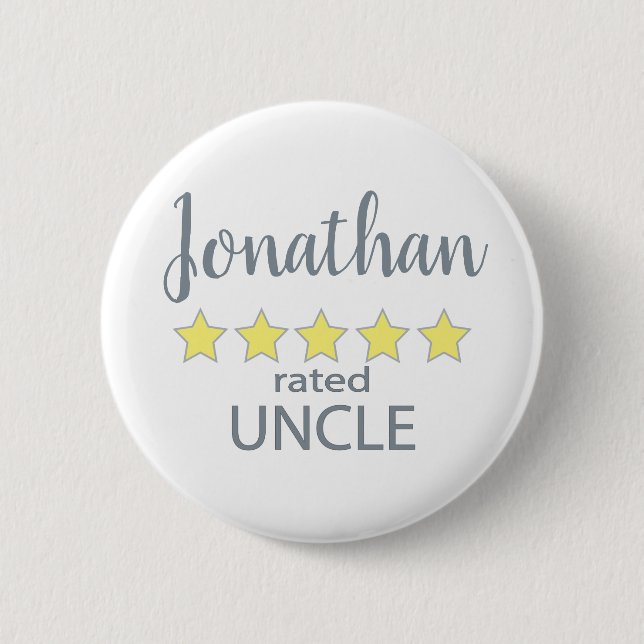 5 Star Rated Uncle Button (Front)
