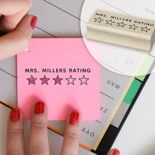 5 Star Rating Review Book Teacher Rubber Stamp