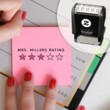 5 Star Rating Review Book Teacher  Self-inking Stamp by splendidsummer at Zazzle