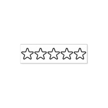 Five Star Rating Rubber Stamps