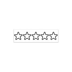 Five Star Rating Rubber Stamps