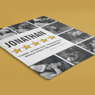 5 Star Review Personalized Photo Fleece Blanket