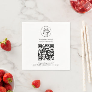 5 Star Review QR Code Business Review Request Napkins