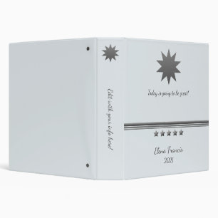 5 Star Silver Text Professional 3 Ring Binder