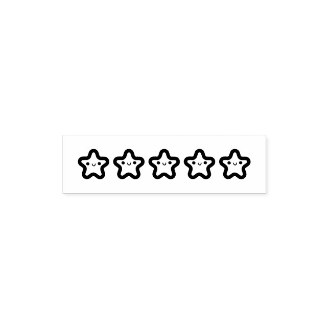 5 Star Smiling Stars Rating Self-inking Stamp (Design)