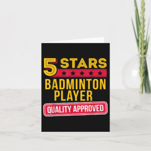 5 Stars Badminton Player - Funny Racquet Sport Gif Card