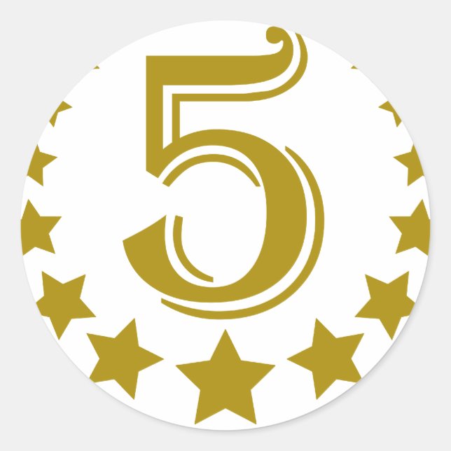 5-stars-Birthday.png Classic Round Sticker (Front)