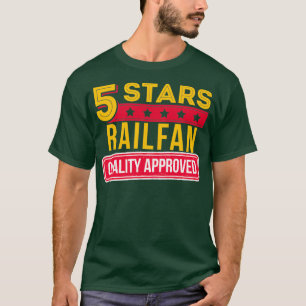 5 Stars Railfan Train Buff amp Railway Enthusiast T-Shirt