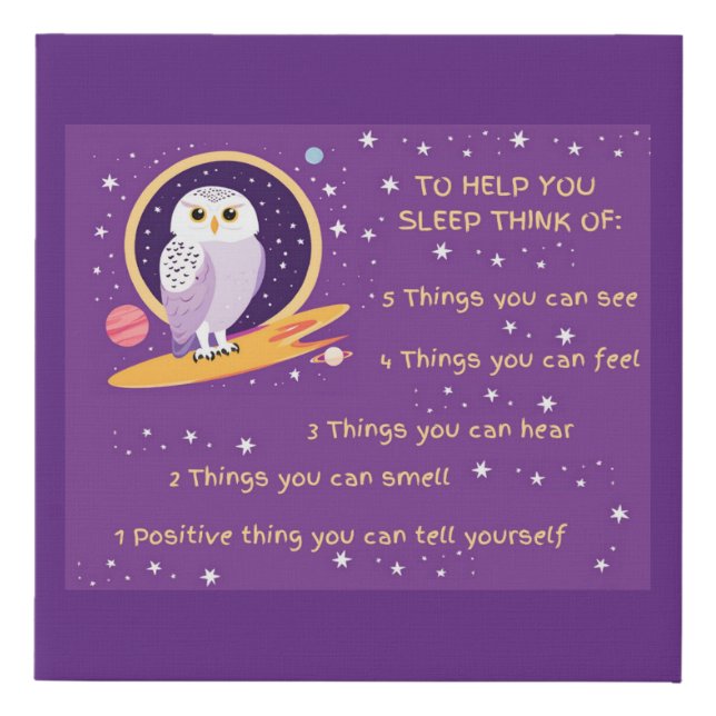 5 Step Mindfulness Faux Wrapped Canvas Print (Front)